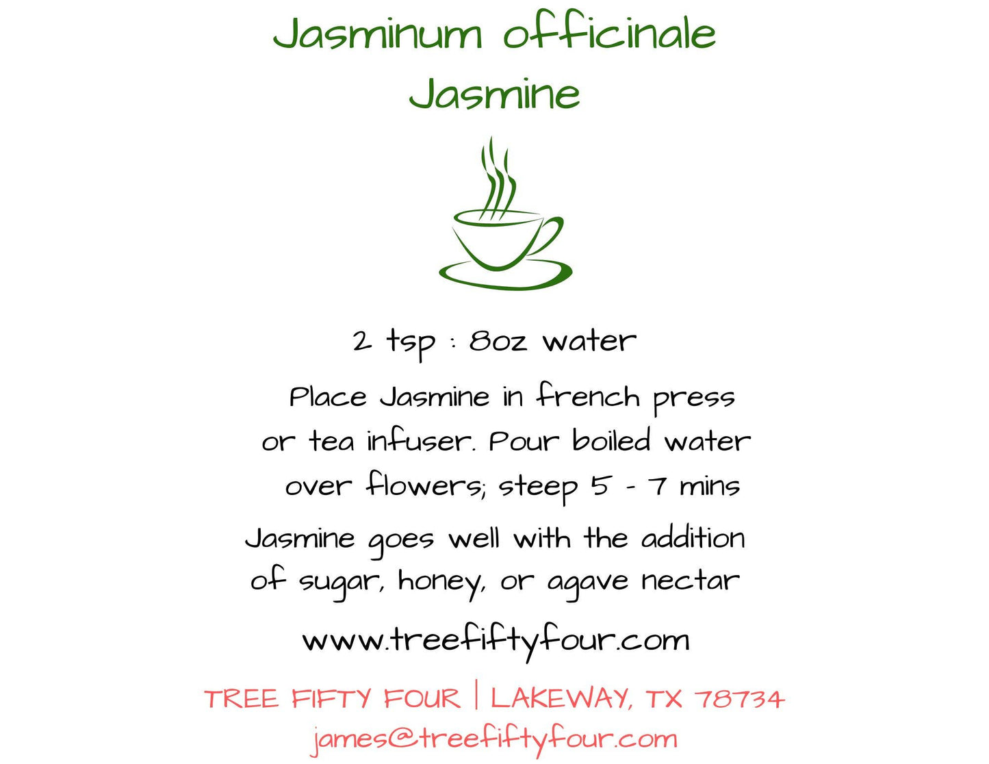 Jasmine - Dried Flower Tisane| 2oz, 4oz, 8oz | Herbs