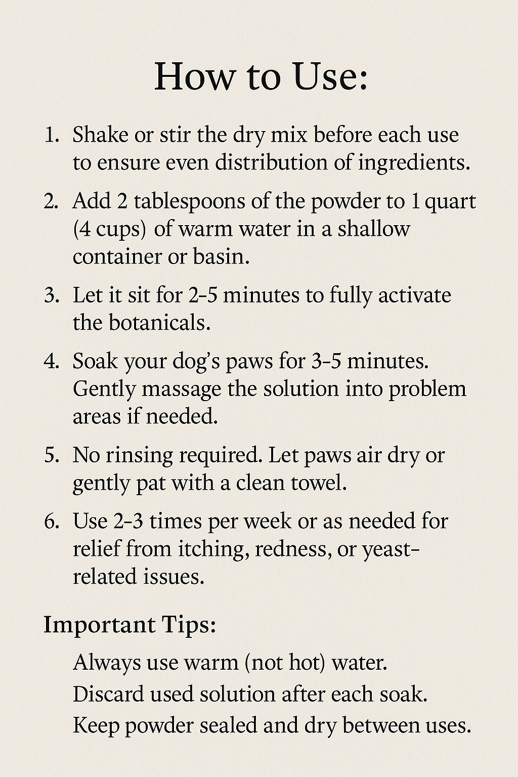 Botanical Paw Soak