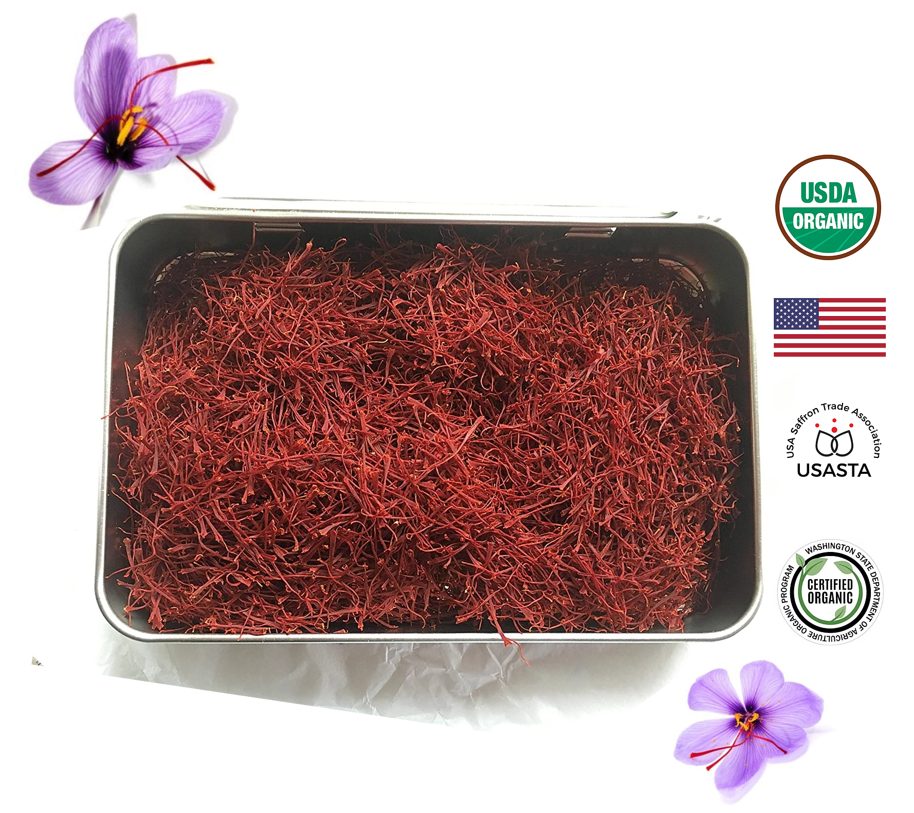 1 Ounce Saffron, USA Grown, Organic All Red Threads, Premium Quality.