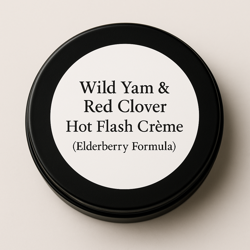 Wild Yam & Red Clover Hot Flash Crème: Elderberry Formula – Vanilla & Pear Scent