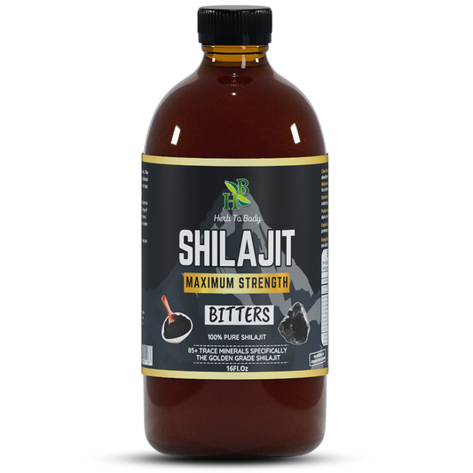 Shilajit Bitter 16oz Wildcrafted Herbal Tonic Bottle for Energy and Vitality